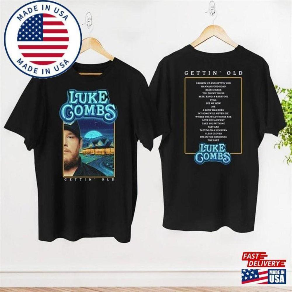 Luke Combs  Tour Growing Up And Getting Old T-Shirt  2 Sided